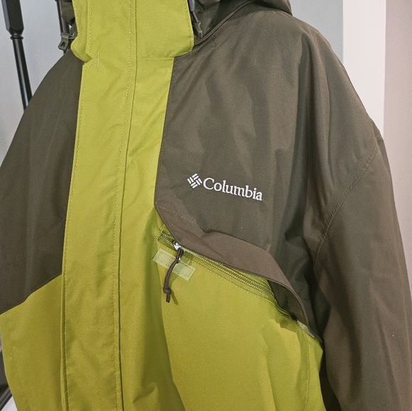 Columbia – 2--Tone Chartreuse and Olive Fleece Interchangeable Hooded Jacket -4X - Picture 11 of 16